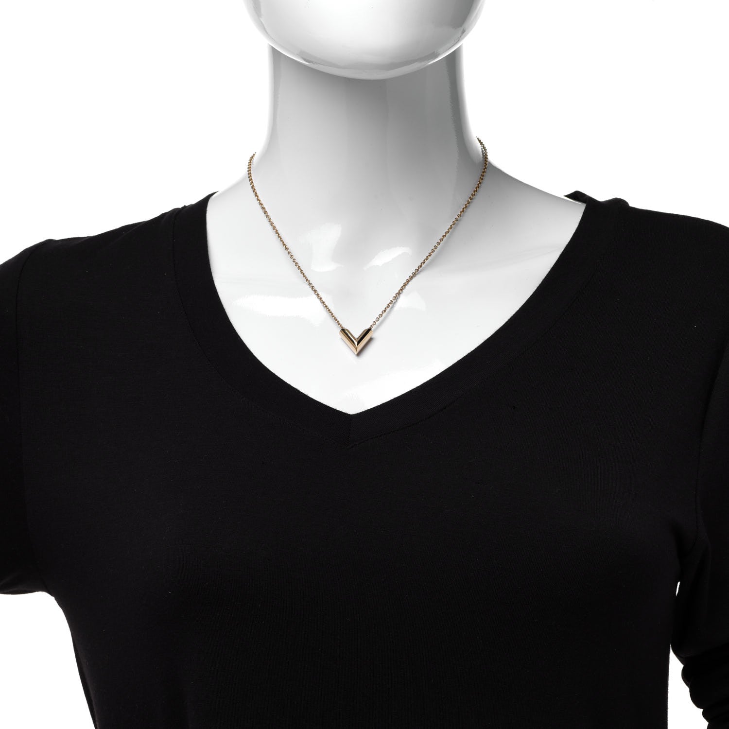 Louis Vuitton Essential V Necklace Gold 2 of 8