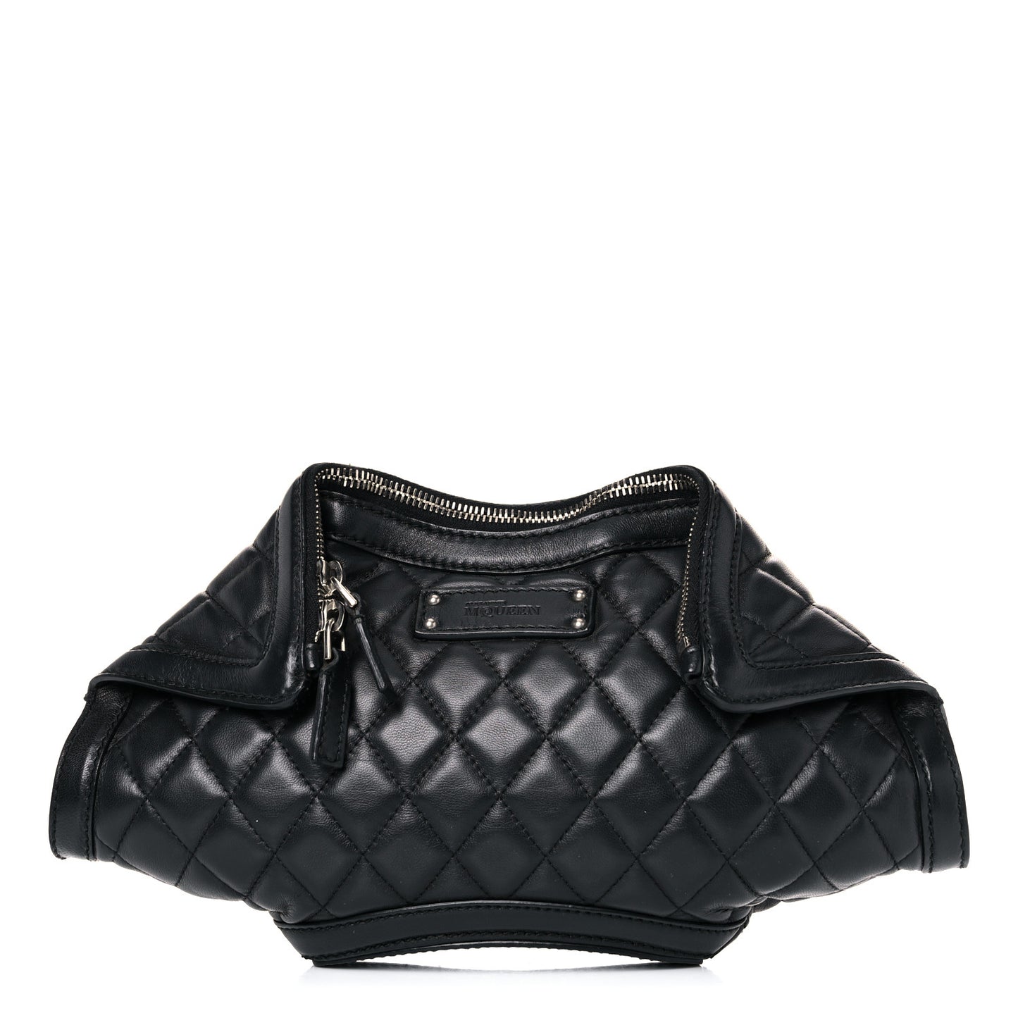 Lambskin Quilted De Manta Clutch Black