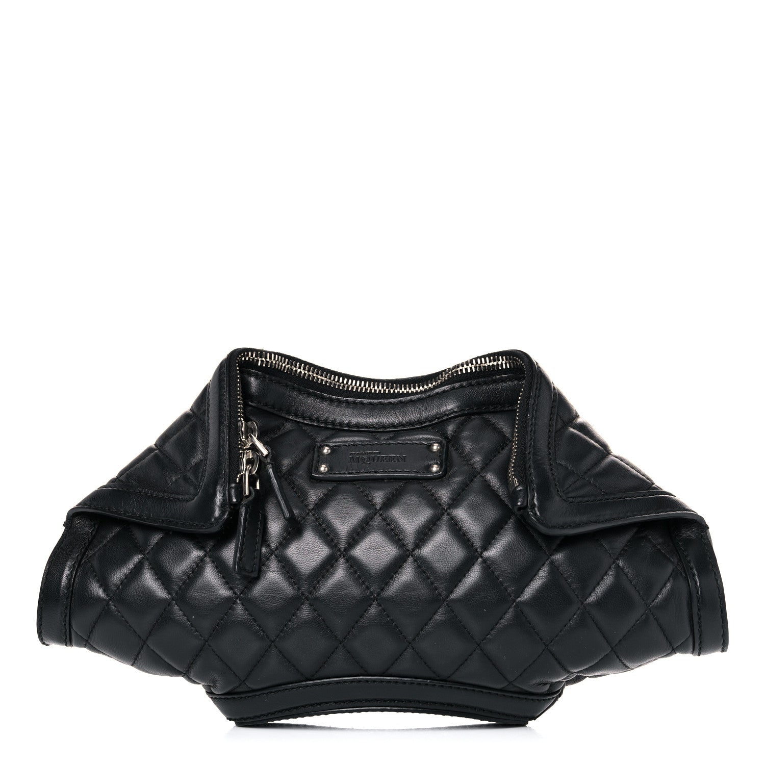 Alexander McQueen Lambskin Quilted De Manta Clutch Black 1 of 12
