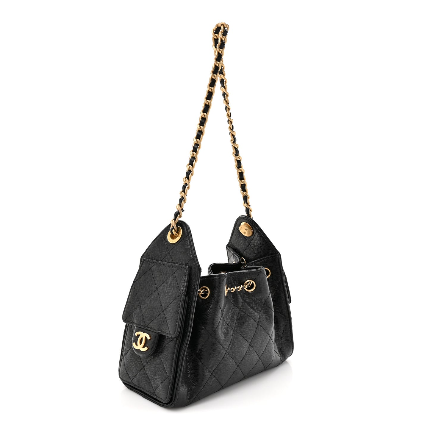 Caviar Quilted Mini Chanel 25 Handbag Black
