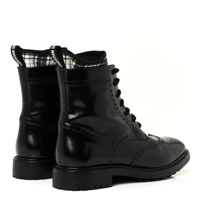 Christian Dior Calfskin Tartan D-Order Low Boot 39.5 Black White 4 of 12
