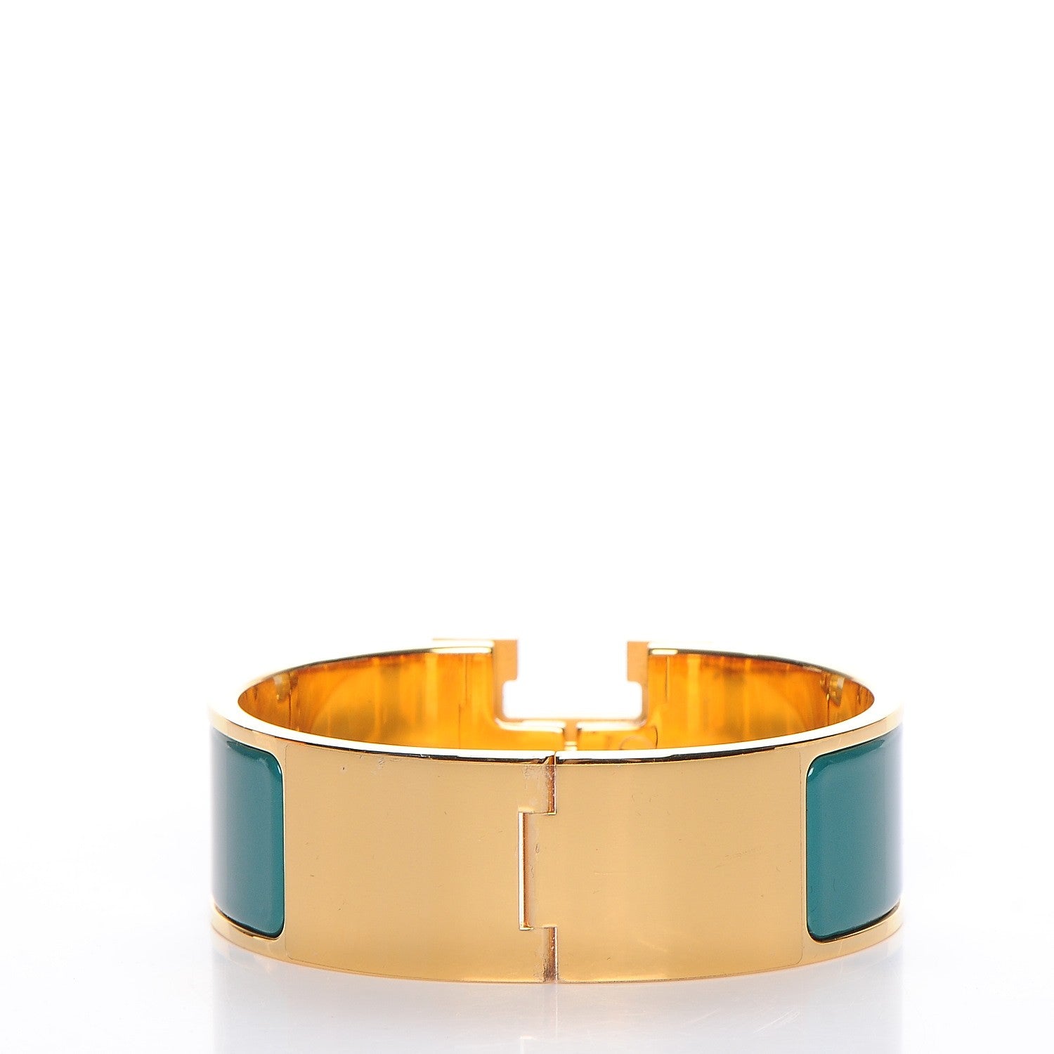 Hermes Enamel Wide Clic Clac H Bracelet PM Malachite 3 of 5