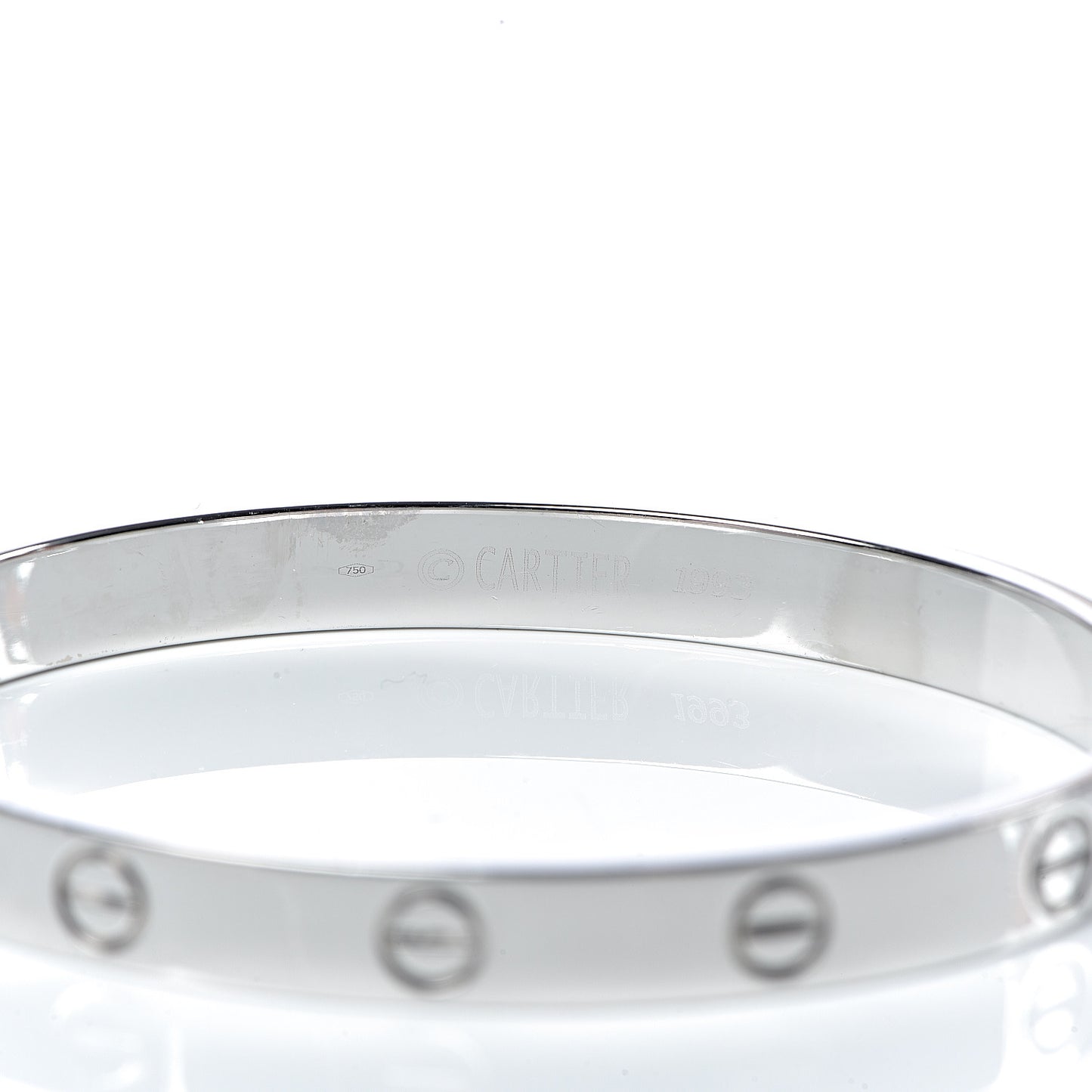 18K White Gold LOVE Bracelet 17