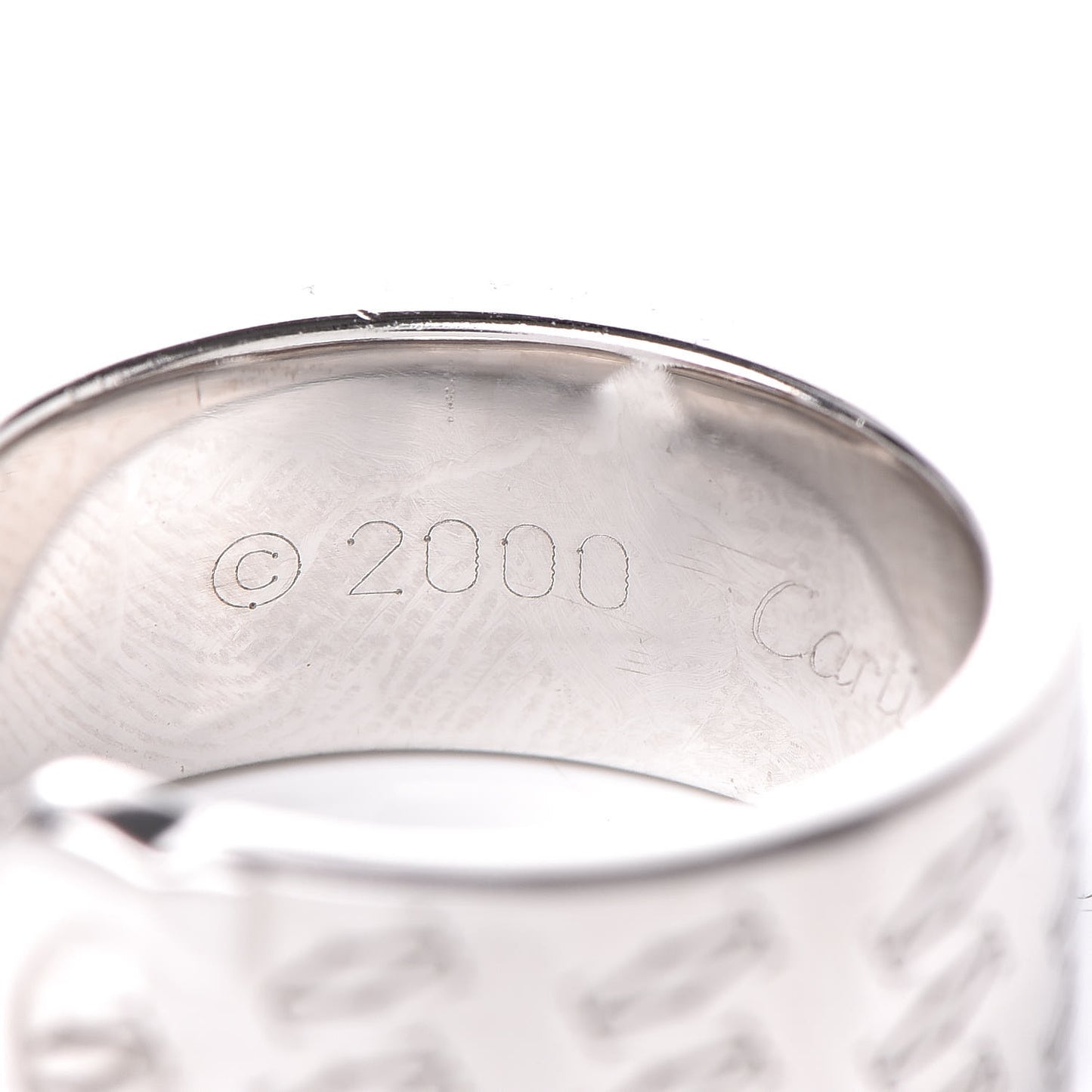 18K White Gold C De Christmas Ring 50 5.25