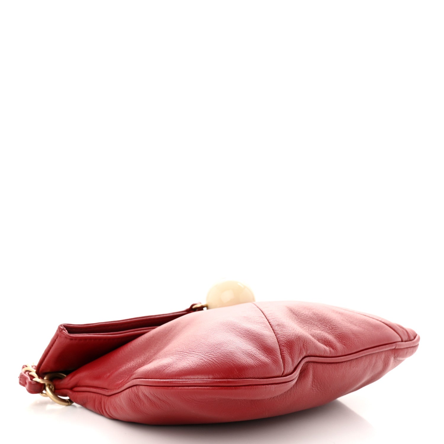 Chanel Lambskin Coco Ball Fold Over Bag Red 4 of 11
