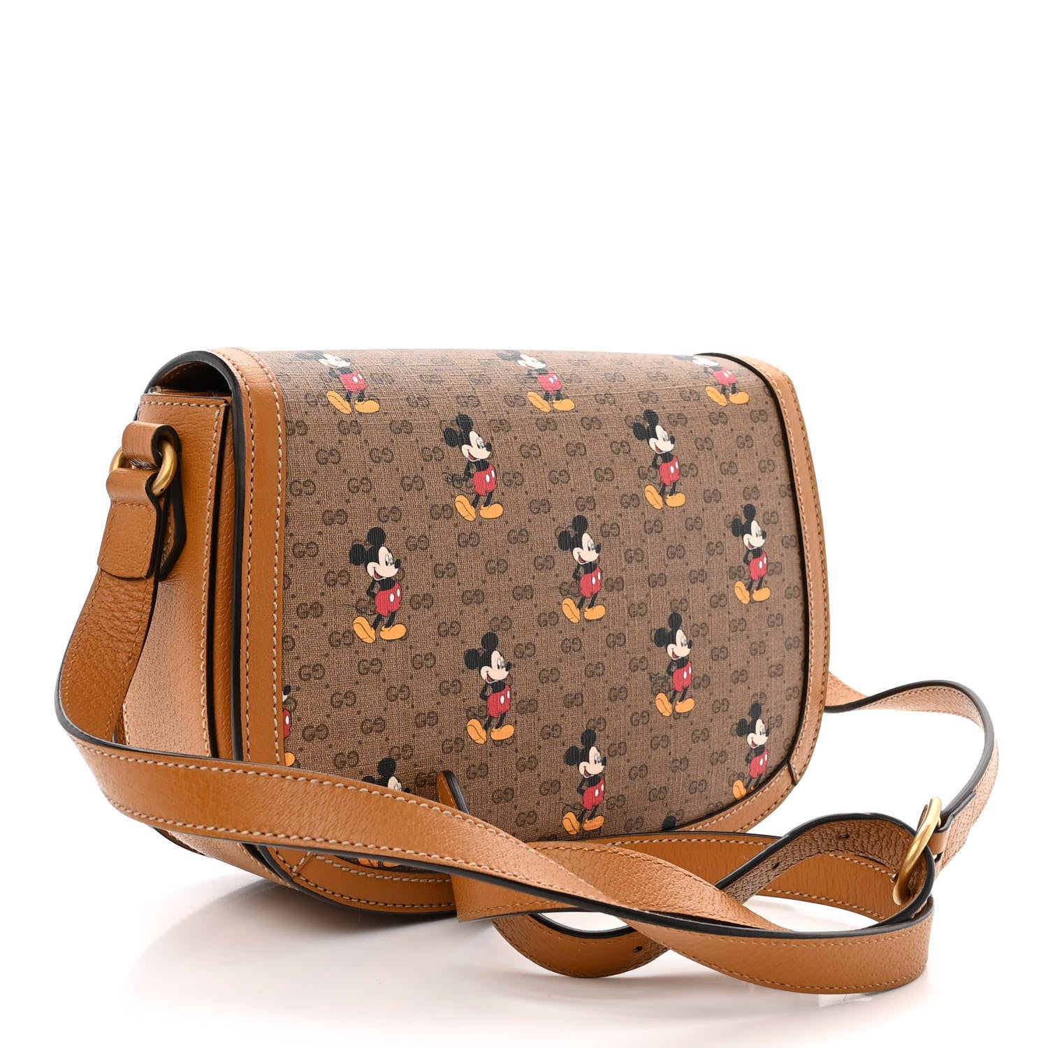 Gucci X DISNEY Mini Vintage GG Supreme Monogram Mickey Mouse Small Flap Messenger Bag Beige Vintage Sun Oil 3 of 10