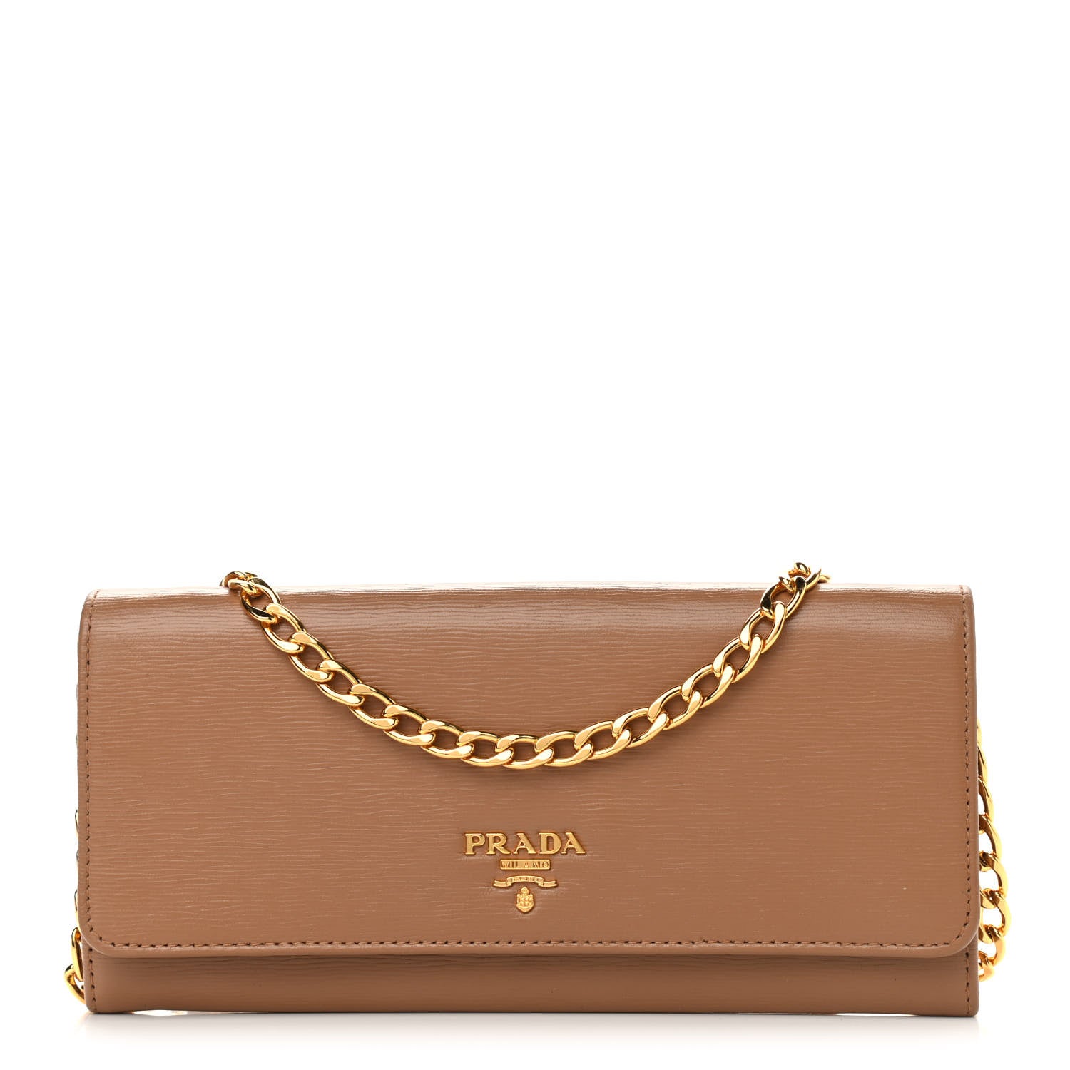 Prada Vitello Move Chain Wallet Caramel 1 of 9