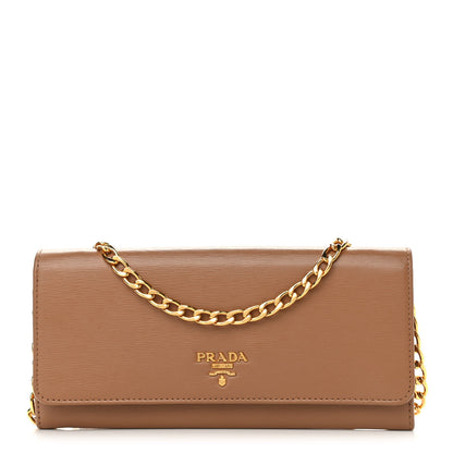 Prada Vitello Move Chain Wallet Caramel 1 of 9