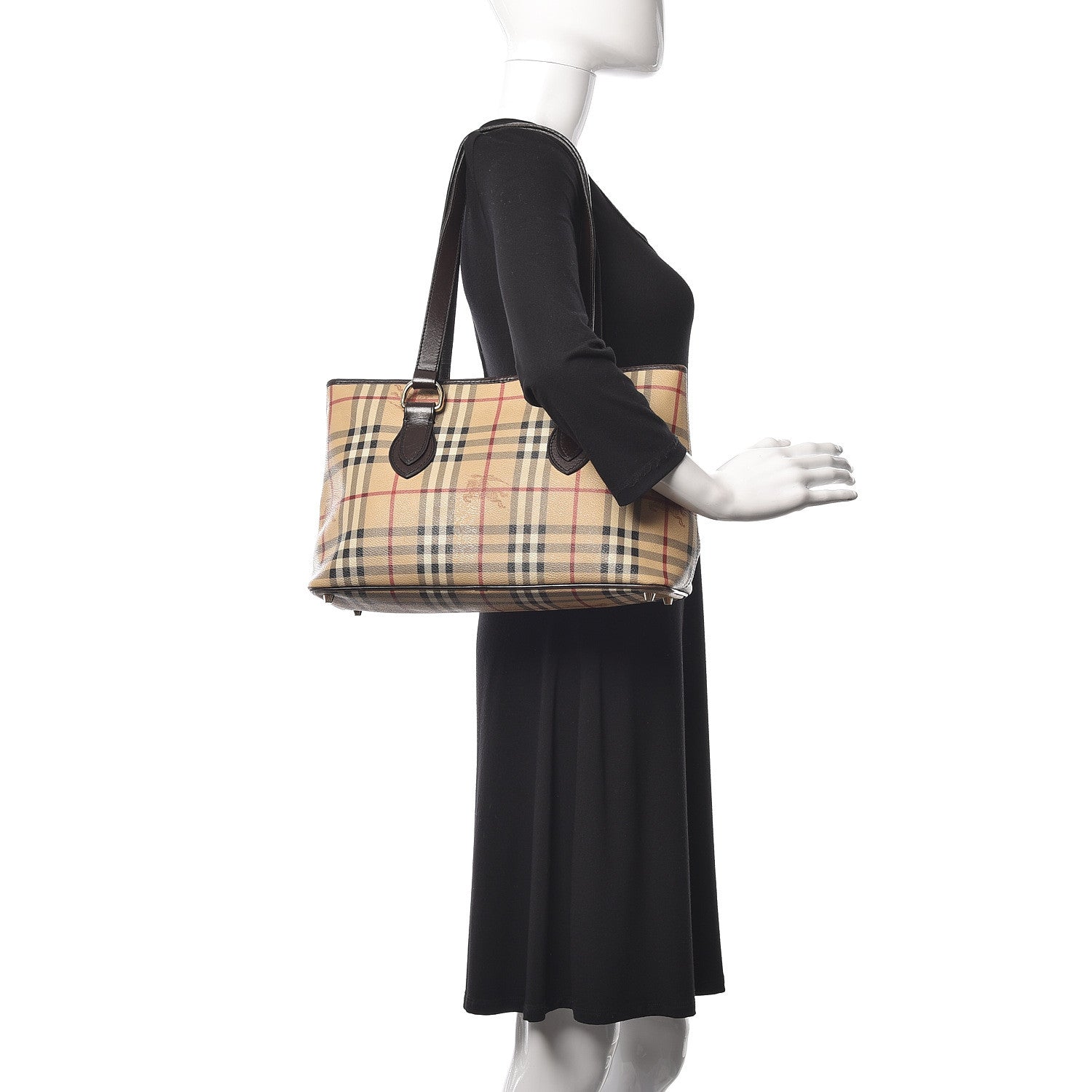 Burberry Haymarket Check Medium Regent Tote Chocolate 2 of 15