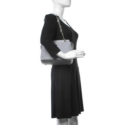 Fendi Shiny Nappa Trapuntata Small DotCom Click Chain Satchel Ardesia 2 of 9