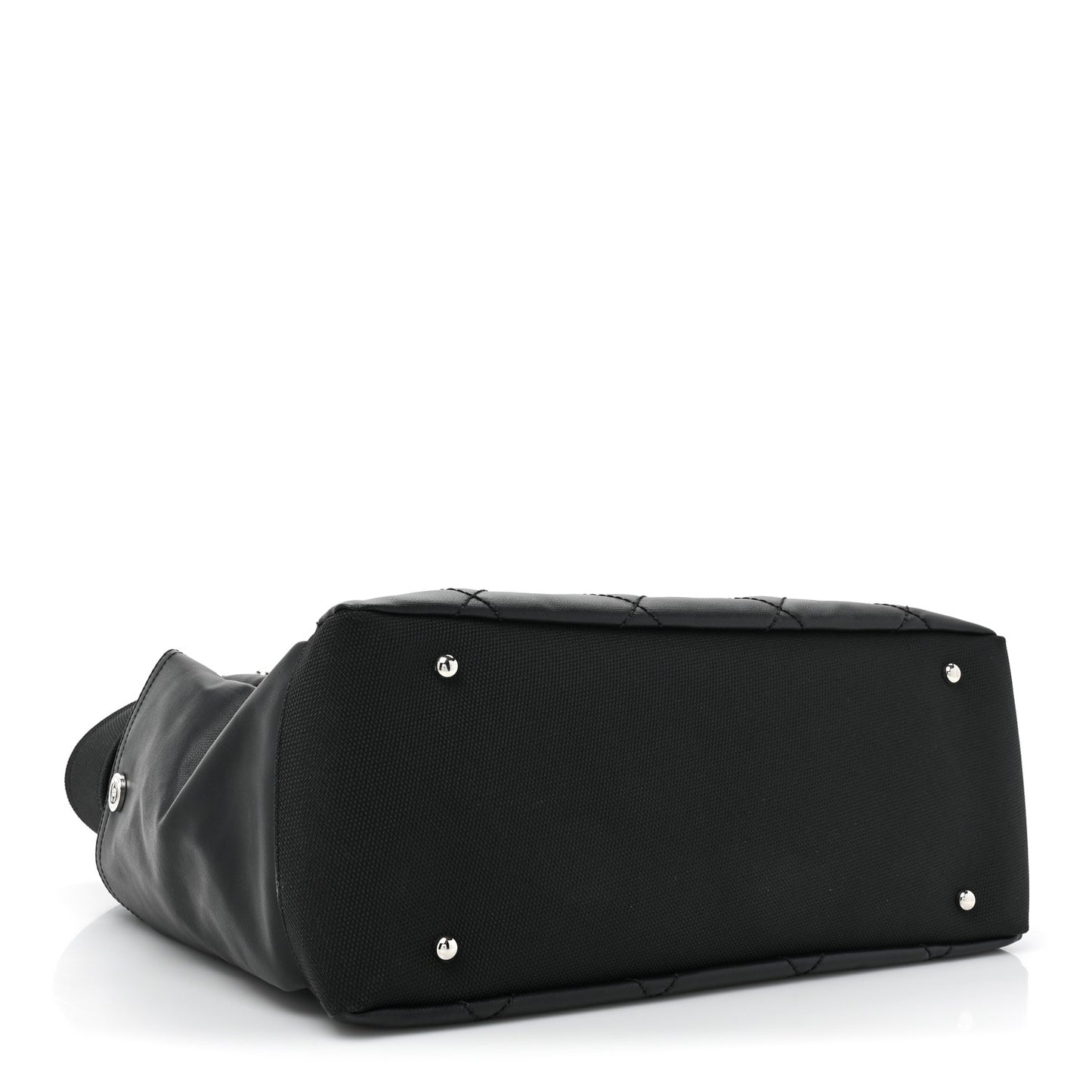 Coated Canvas Quilted Large Paris Biarritz Tote Black