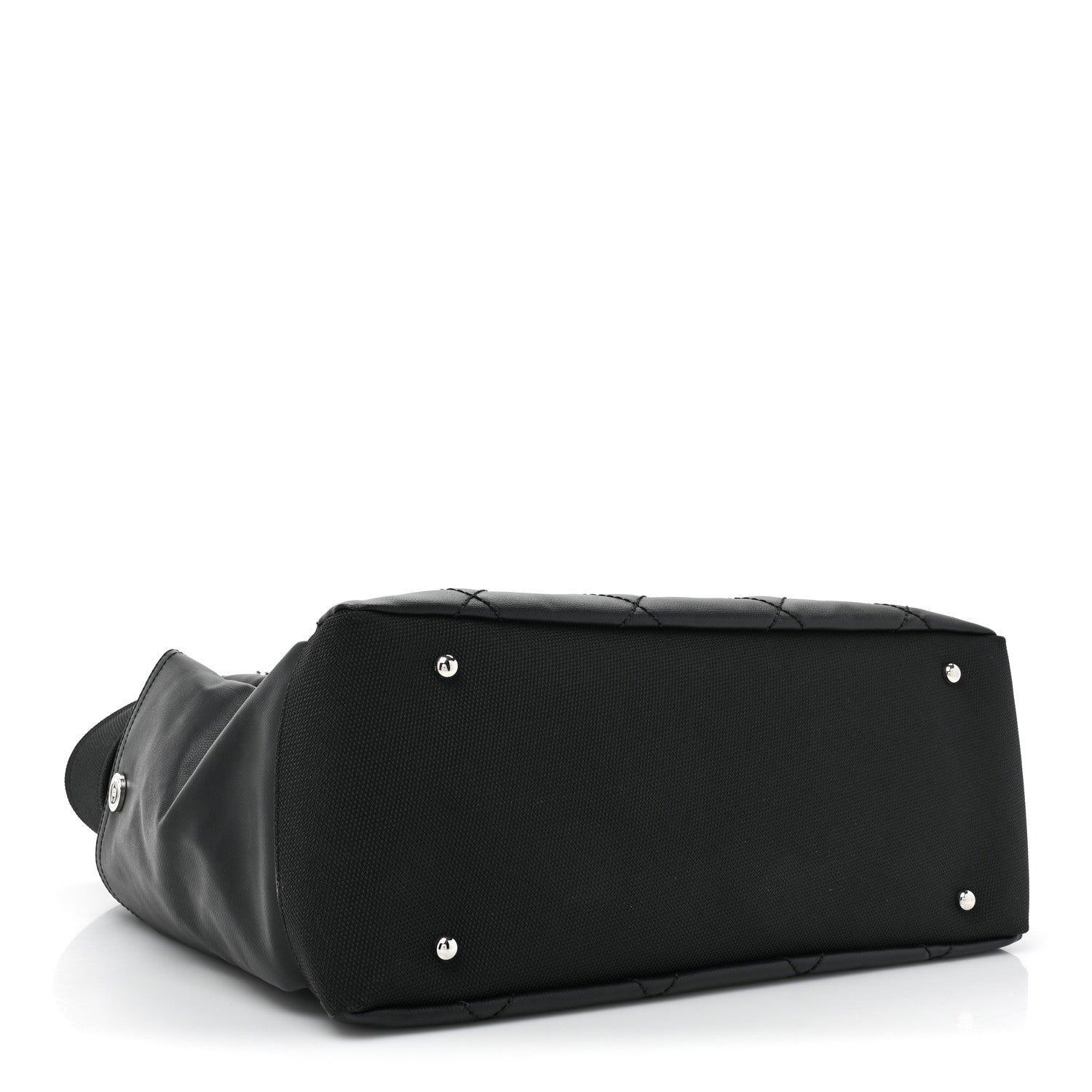 Chanel Coated Canvas Quilted Large Paris Biarritz Tote Black 5 of 12