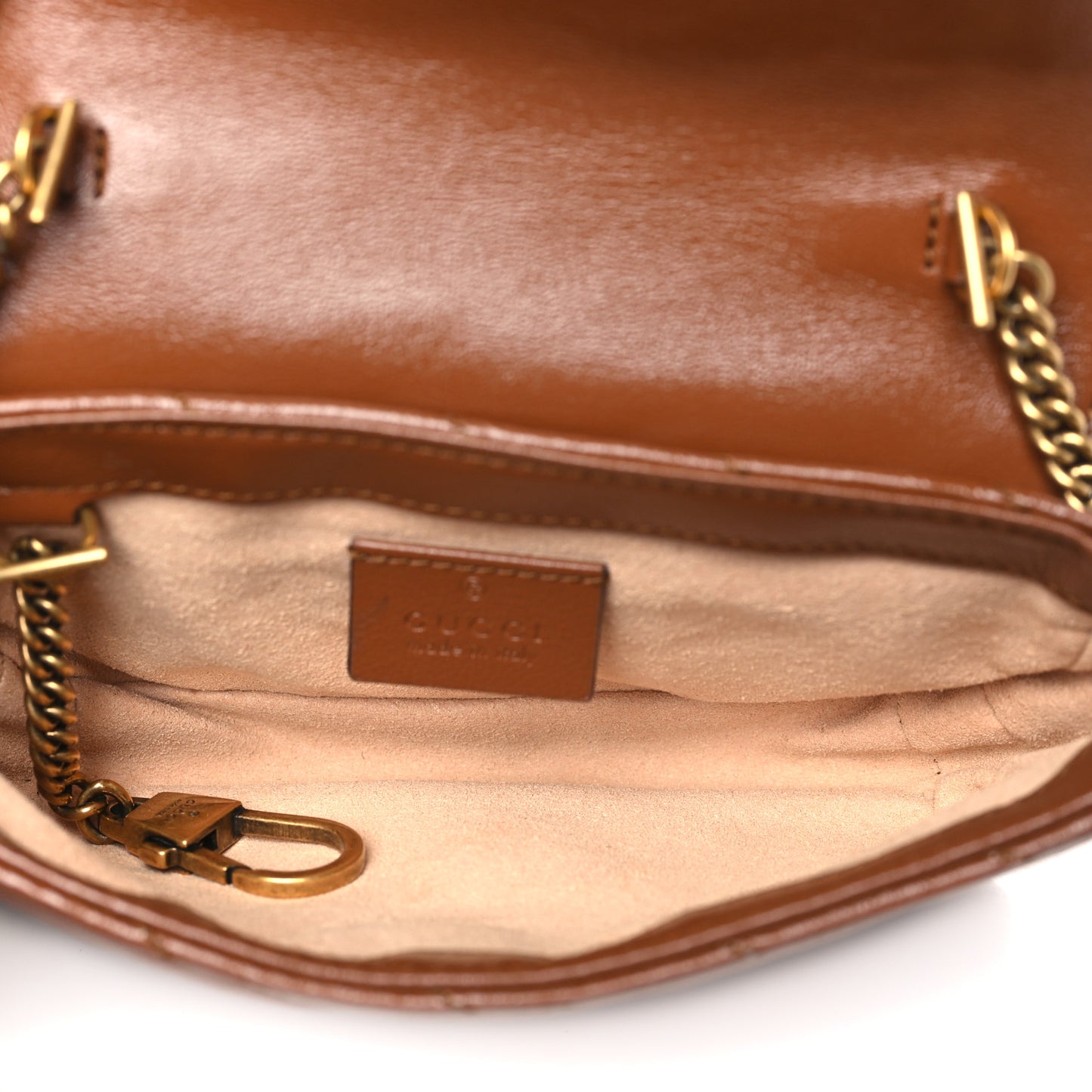 Azalea Calfskin Matelasse Diagonal Super Mini GG Marmont Shoulder Bag Cuir