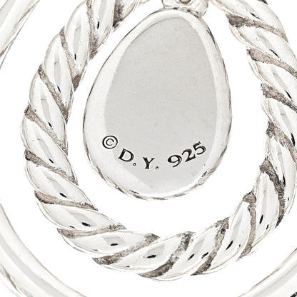 David Yurman Sterling Silver Diamond Cable Classic Teardrop Earrings 4 of 4