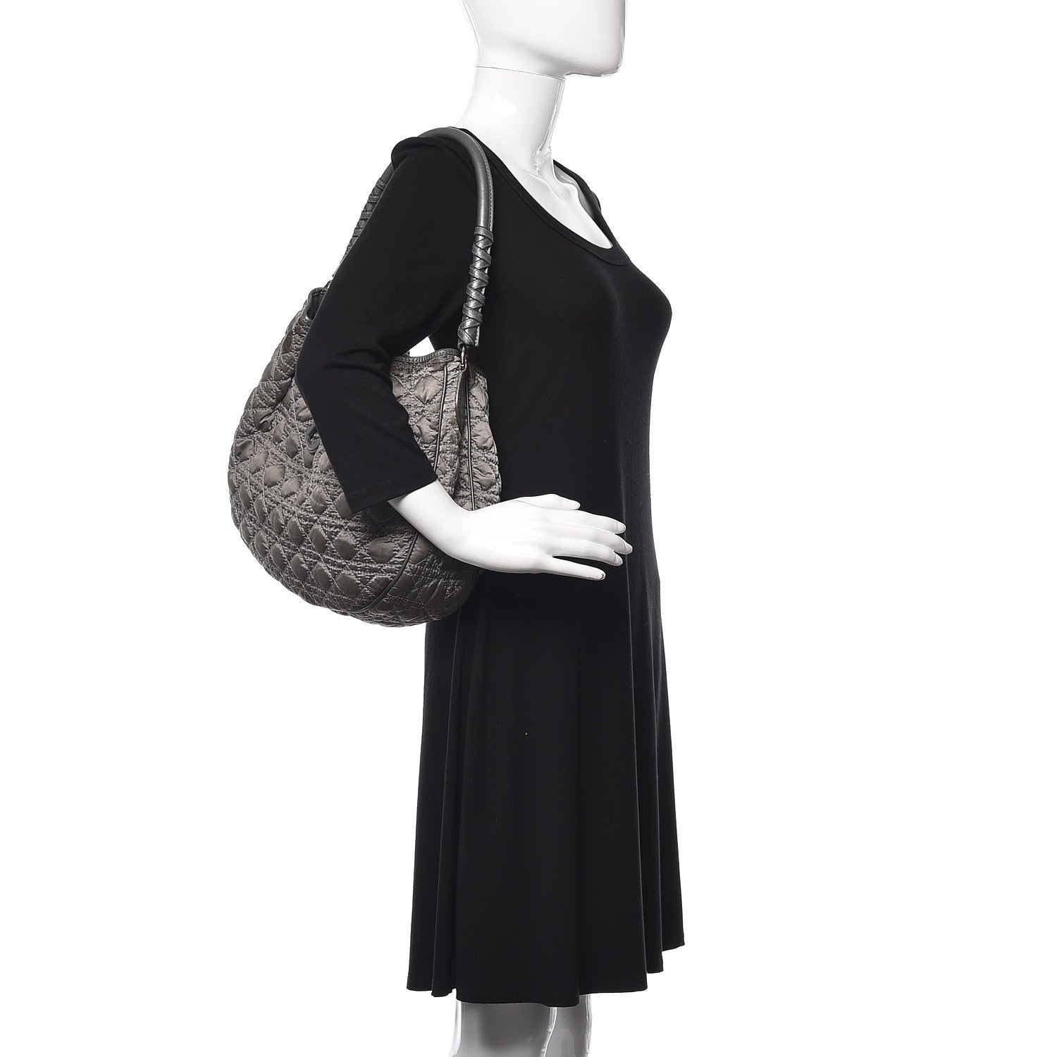 Christian Dior Nylon Cannage Tote Gray 2 of 18