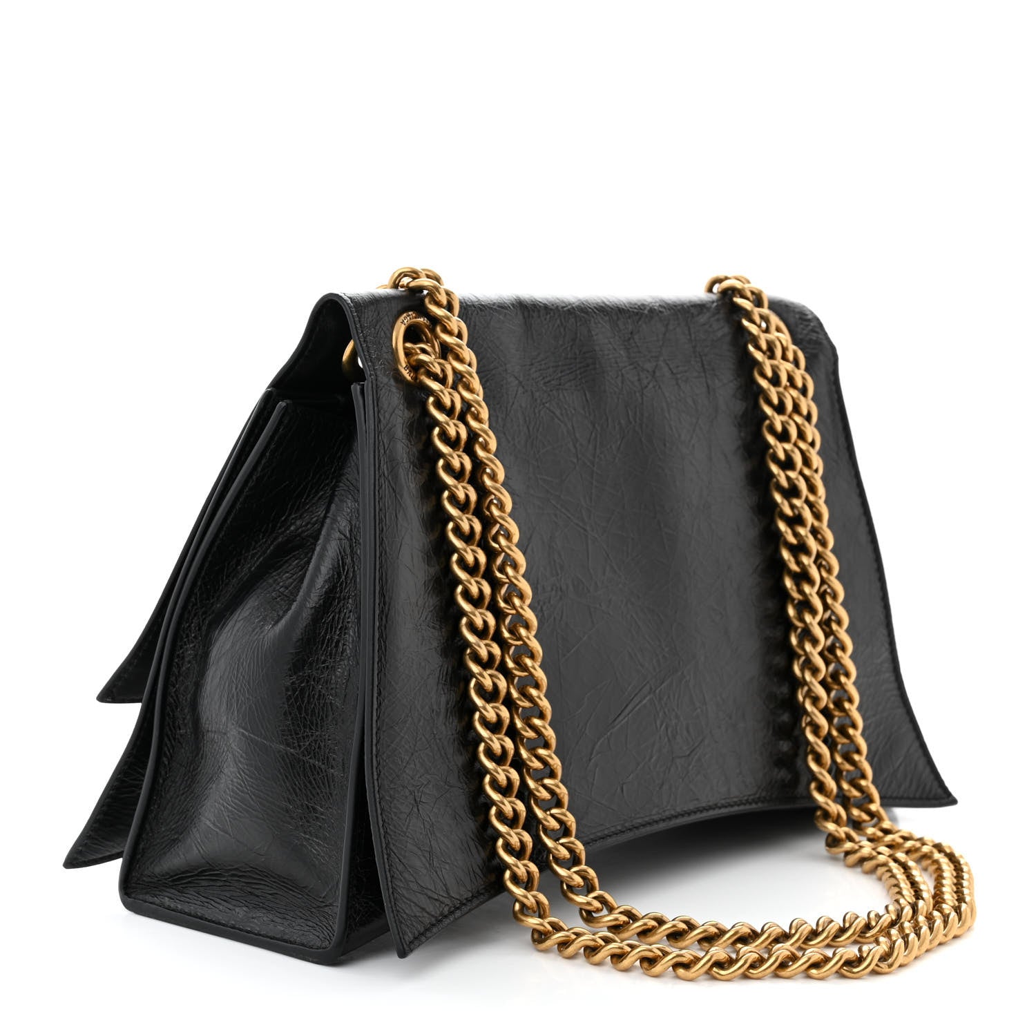 Balenciaga Crushed Calfskin Medium Crush Chain Bag Black 3 of 10