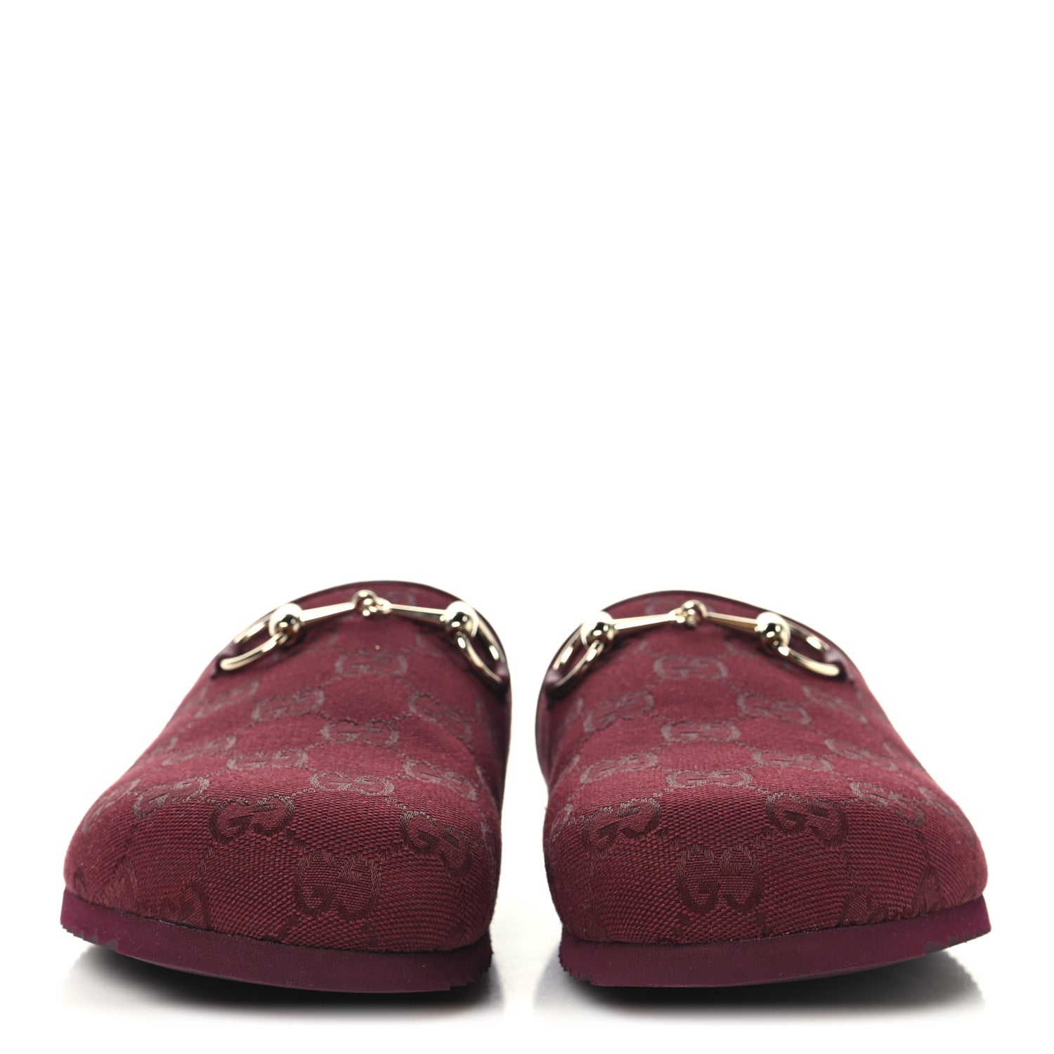 Gucci GG Supreme Monogram Womens Horsebit Slippers 38.5 Rosso Ancora 3 of 10