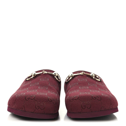 Gucci GG Supreme Monogram Womens Horsebit Slippers 38.5 Rosso Ancora 3 of 10