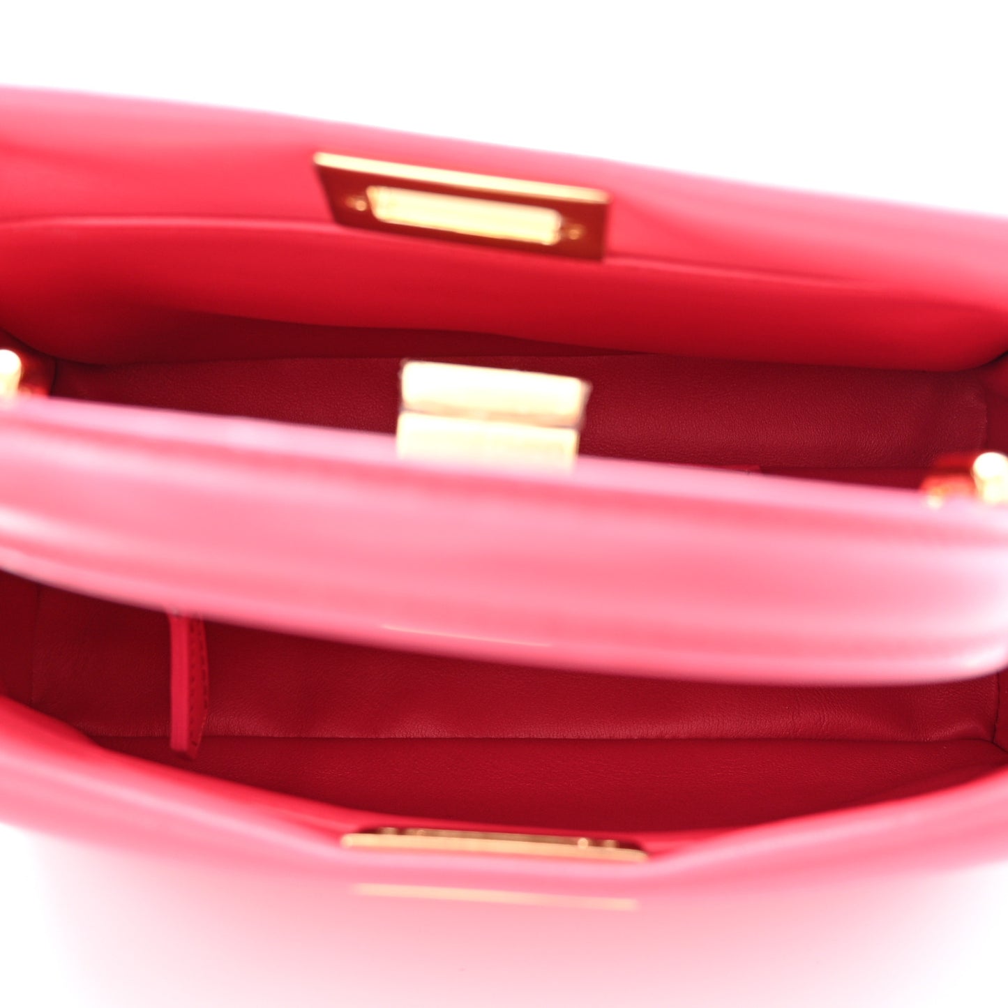 Nappa Stacked Bar Mini Peekaboo Iconic Satchel Lampone