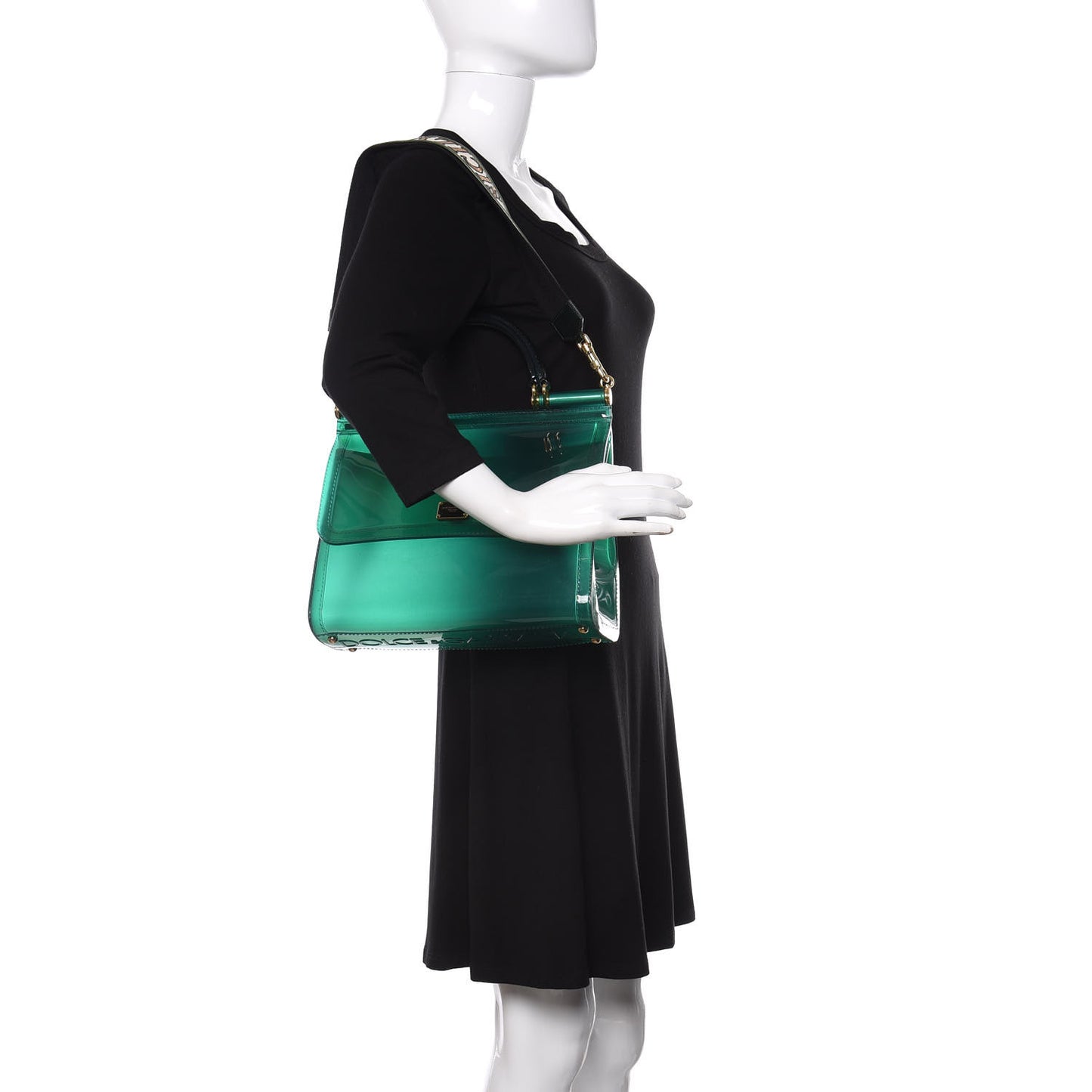 Rubber Semi Transparent Miss Sicily Satchel Verde