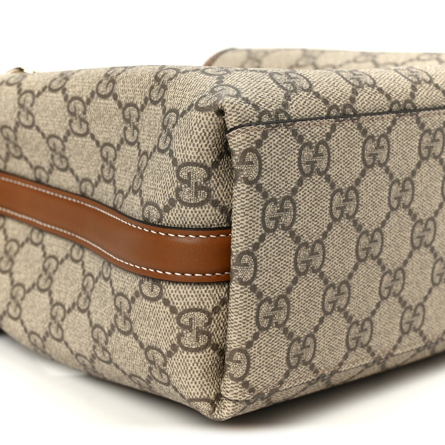 GG Supreme Monogram Emblem Small Shoulder Bag Beige Ebony Sundial
