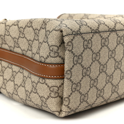 Gucci GG Supreme Monogram Emblem Small Shoulder Bag Beige Ebony Sundial 9 of 10