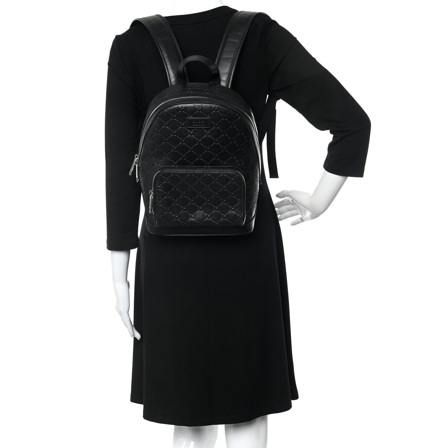 Gucci Guccissima Signature Small Day Backpack Black 2 of 12