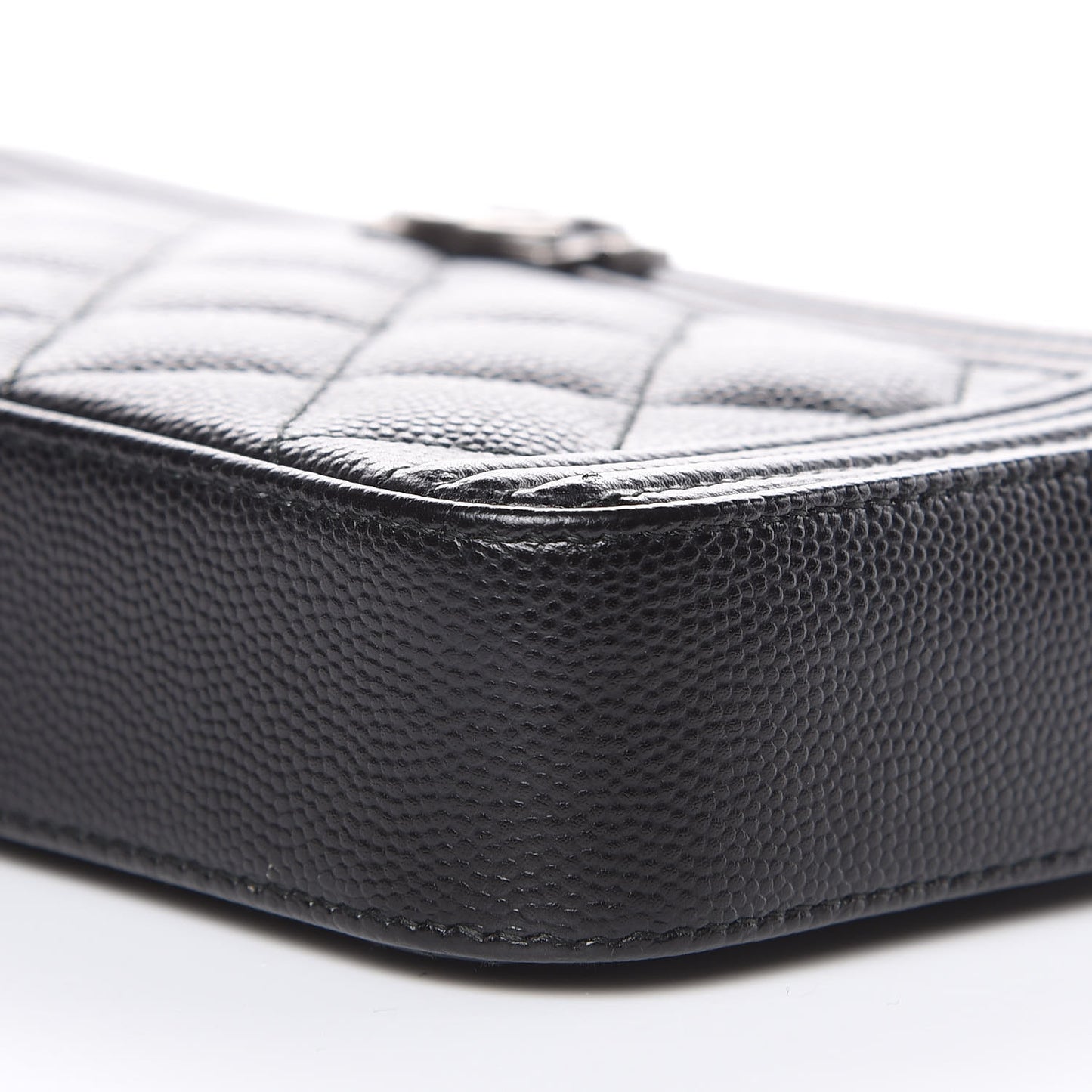 Caviar Quilted Small Boy Clutch With Chain Black