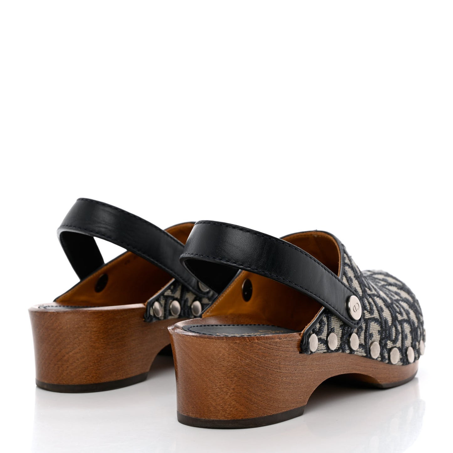 Canvas Oblique Diorquake 20mm Slingback Clogs 38 Deep Blue