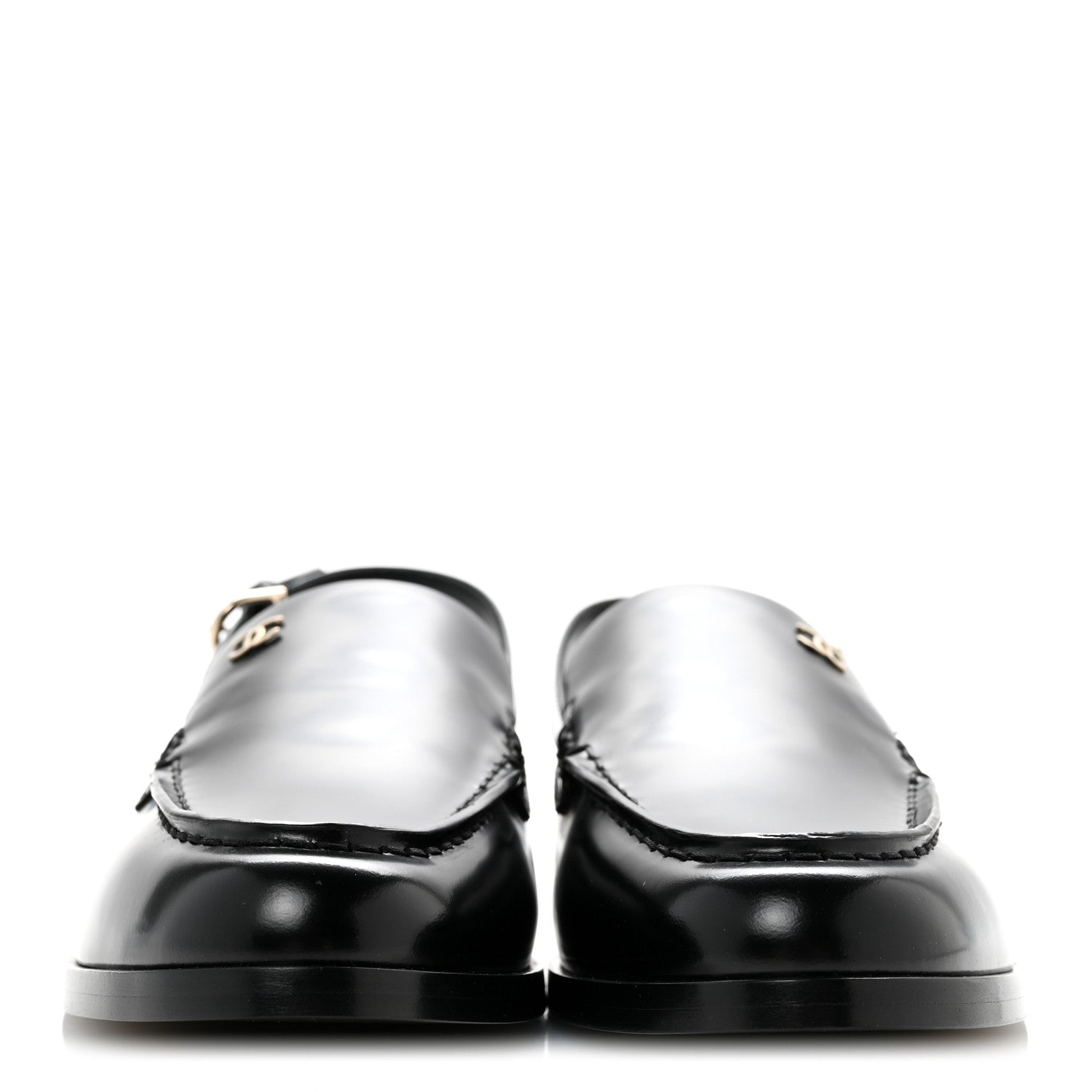 Chanel Shiny Calfskin Slingback Loafers 39.5 Black 3 of 12
