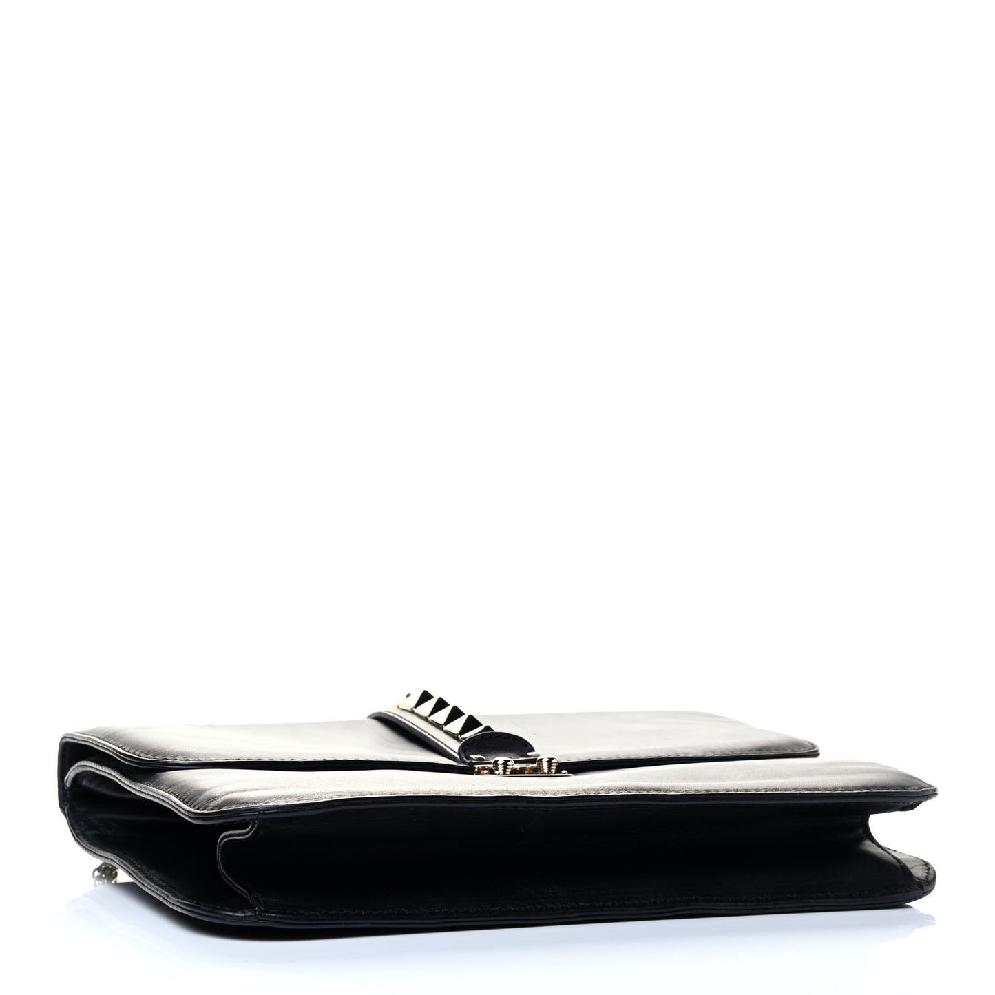 Vitello Extra Large Glam Lock Rockstud Flap Black