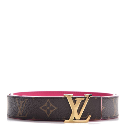 Louis Vuitton Monogram Calfskin 30mm LV Initiales Reversible Belt 85 34 Fuchsia 1 of 6