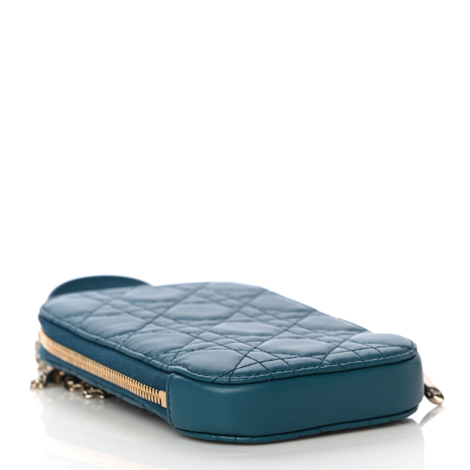 Christian Dior Lambskin Cannage Lady Dior Phone Holder Blue 3 of 10