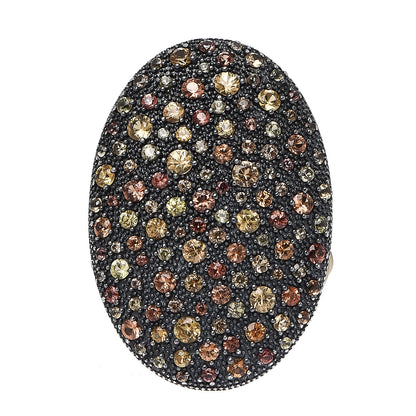 David Yurman Sterling Silver 18K Yellow Gold Quartz Citrine Prasiolite Midnight Melange Ring 52 6 1 of 4