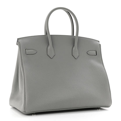 Hermes Togo Verso Birkin 35 Gris Mouette Bleu Agate 3 of 12