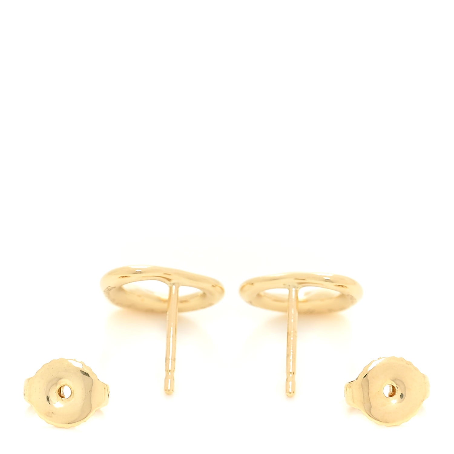 Tiffany 18K Yellow Gold 11mm Elsa Peretti Open Heart Earrings 3 of 6