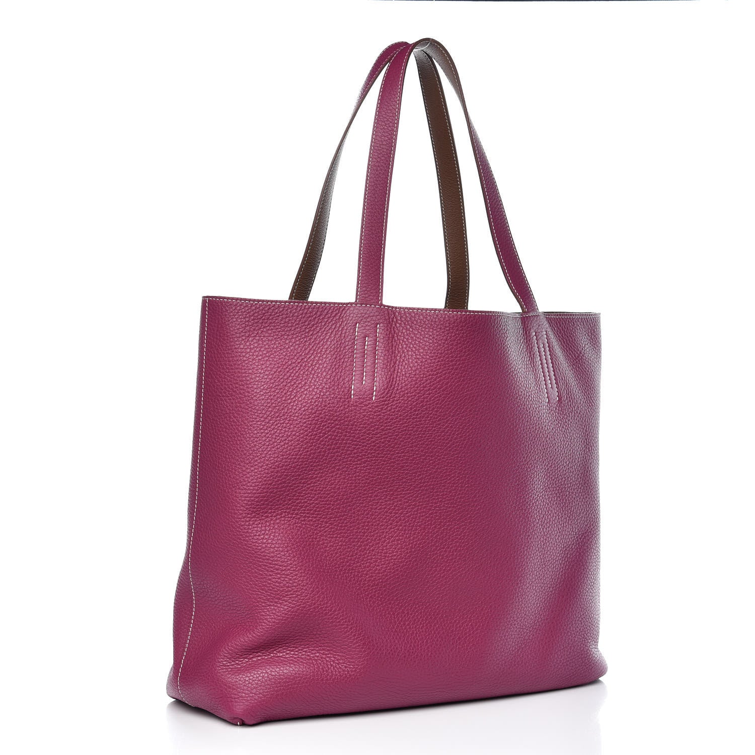 Hermes Taurillon Clemence Double Sens 36 Reversible Tote Marron Tosca 4 of 11