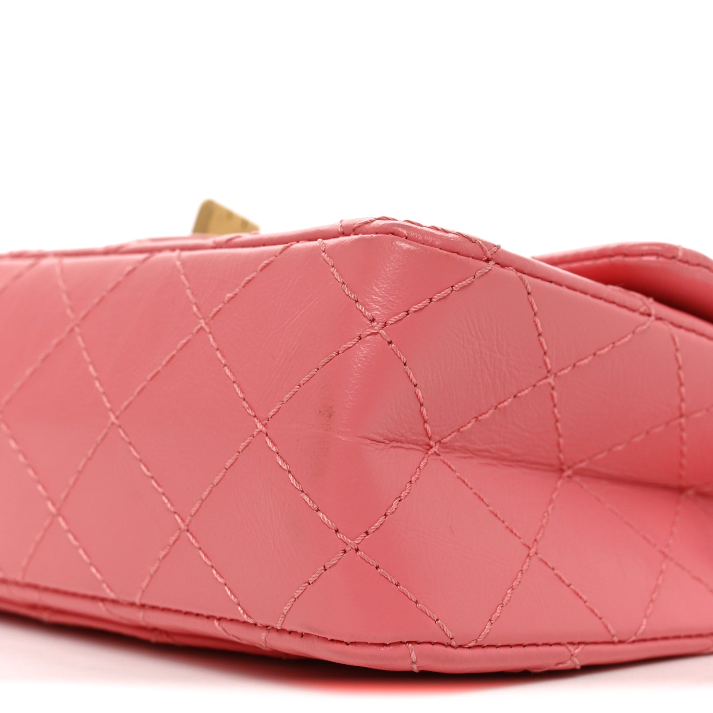Aged Calfskin Quilted 2.55 Reissue Mini Flap Coral