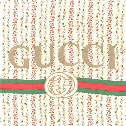 Gucci Silk Twill Gucci Rose Series Square Scarf Ivory Black 2 of 4
