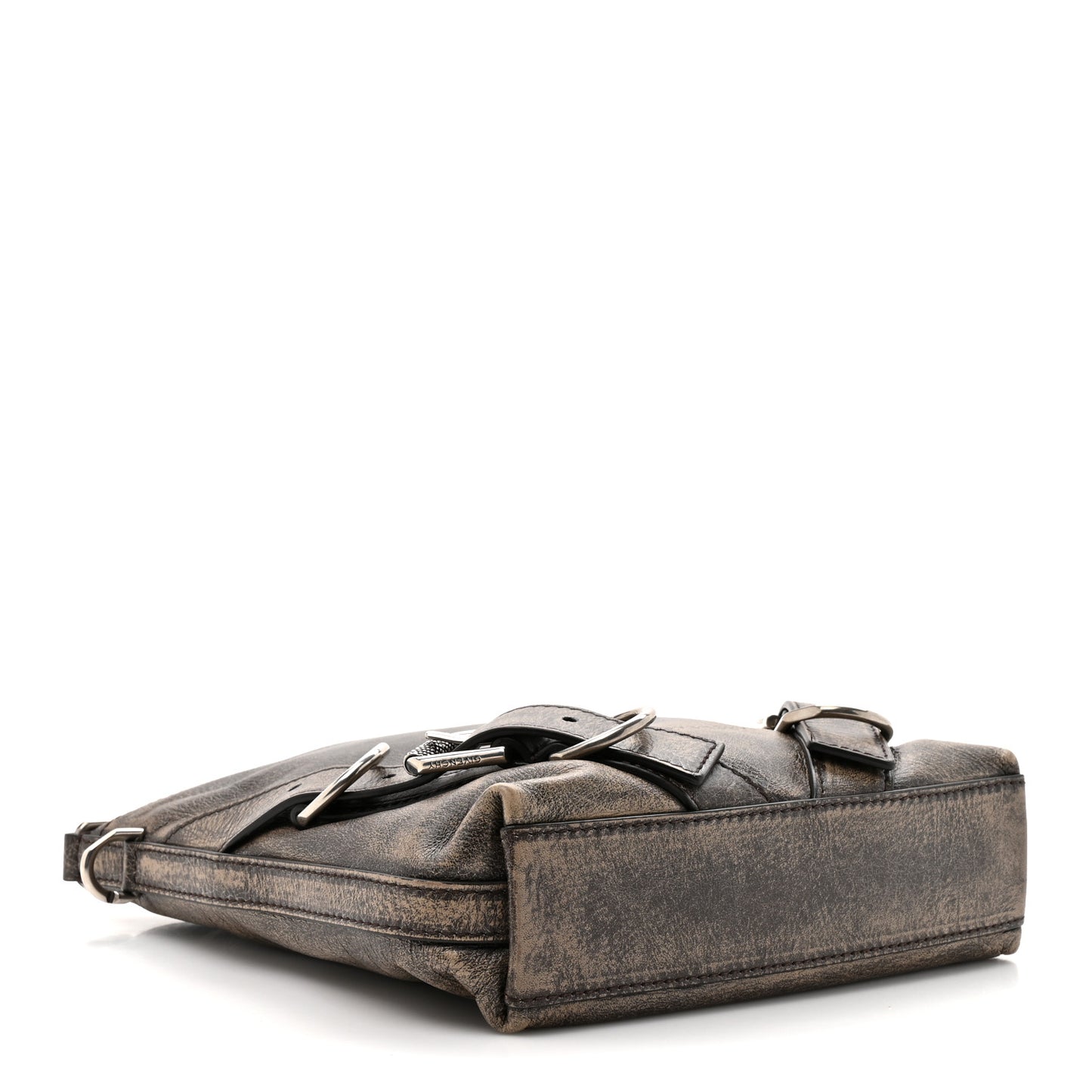 Lambskin Crackled Vintage Calfskin Small Voyou Crossbody Bag Brown