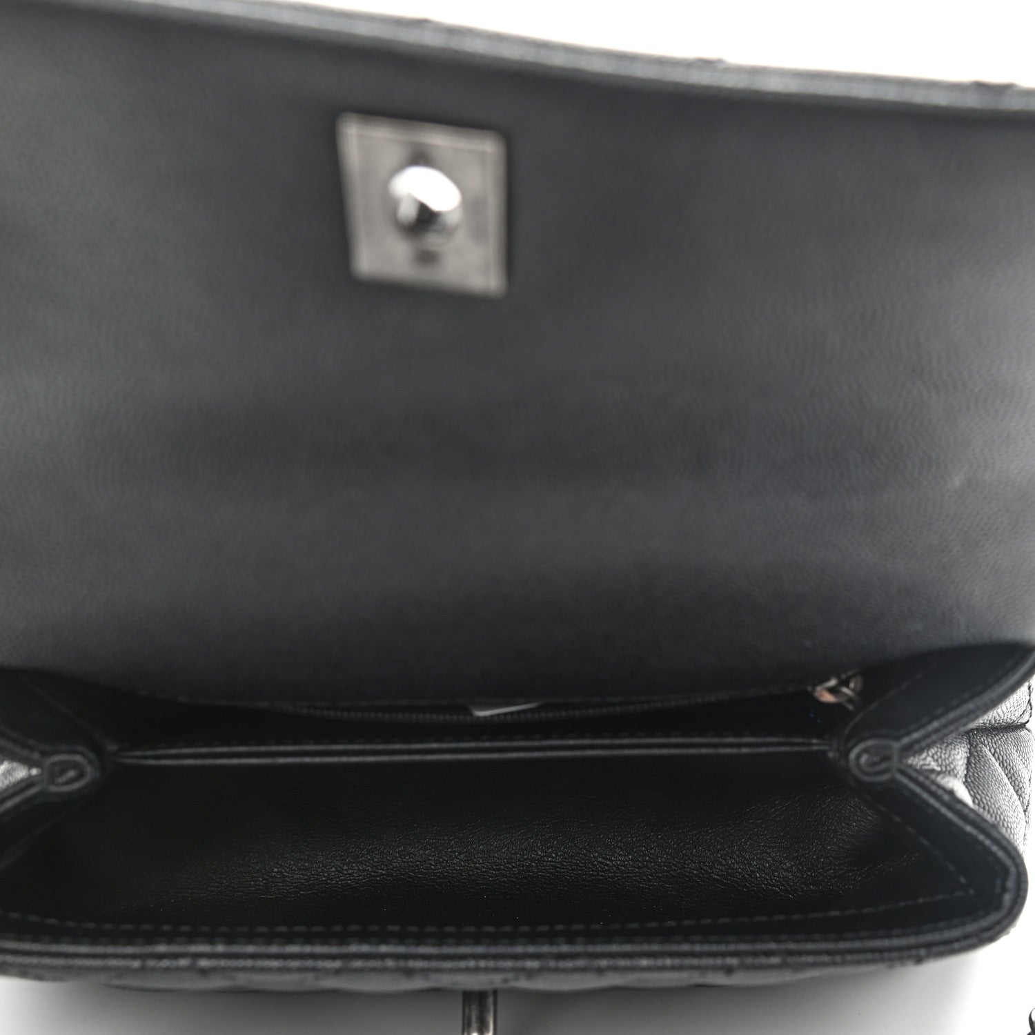Chanel Caviar Lizard Quilted Mini Coco Handle Flap Black Khaki 5 of 9