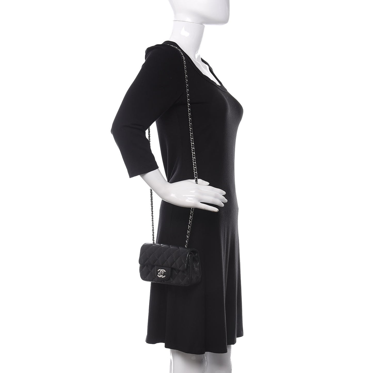 Caviar Quilted Extra Mini Flap Black