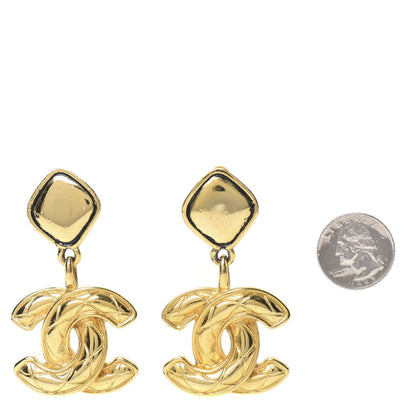 Chanel CC Drop Clip On Earrings Gold 2 of 4