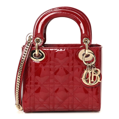 Christian Dior Patent Cannage Mini Lady Dior Red 1 of 11