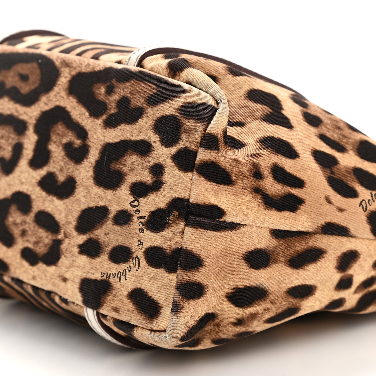 Dolce & Gabbana Canvas Leopard Print Tote White 8 of 13