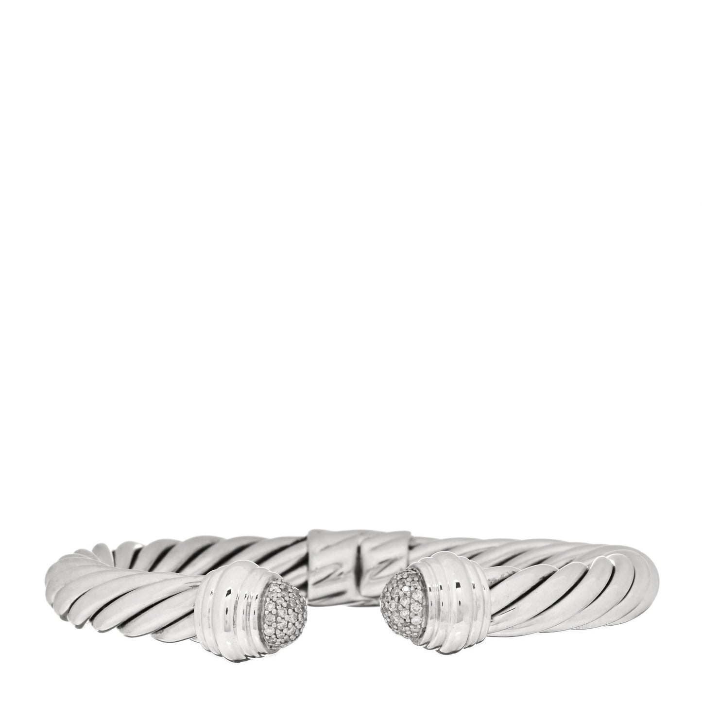 Sterling Silver Diamond 8.5mm Cable Classics Bracelet