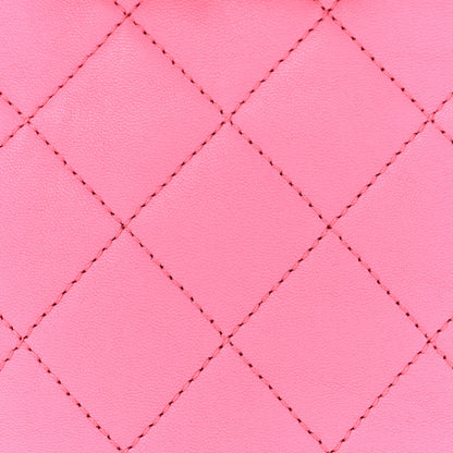Chanel Lambskin Quilted Chaine Lettre Small Bucket Bag Pink 8 of 11