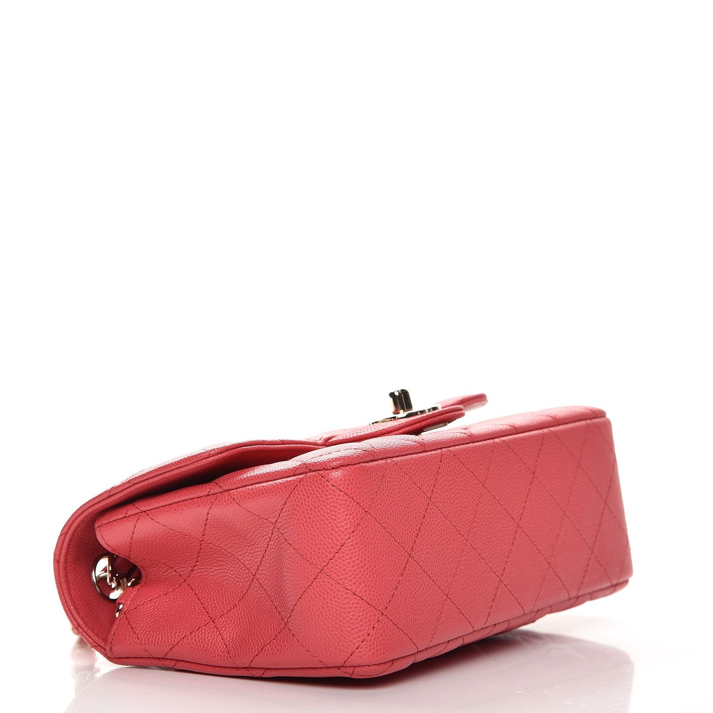 Caviar Quilted Mini Rectangular Flap Dark Pink