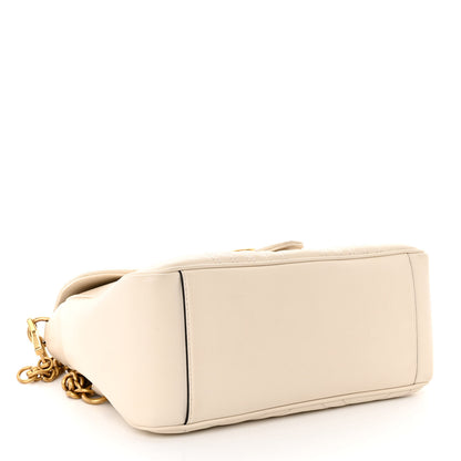 Gucci Calfskin Matelasse Small GG Marmont Top Handle Shoulder Bag White 4 of 10