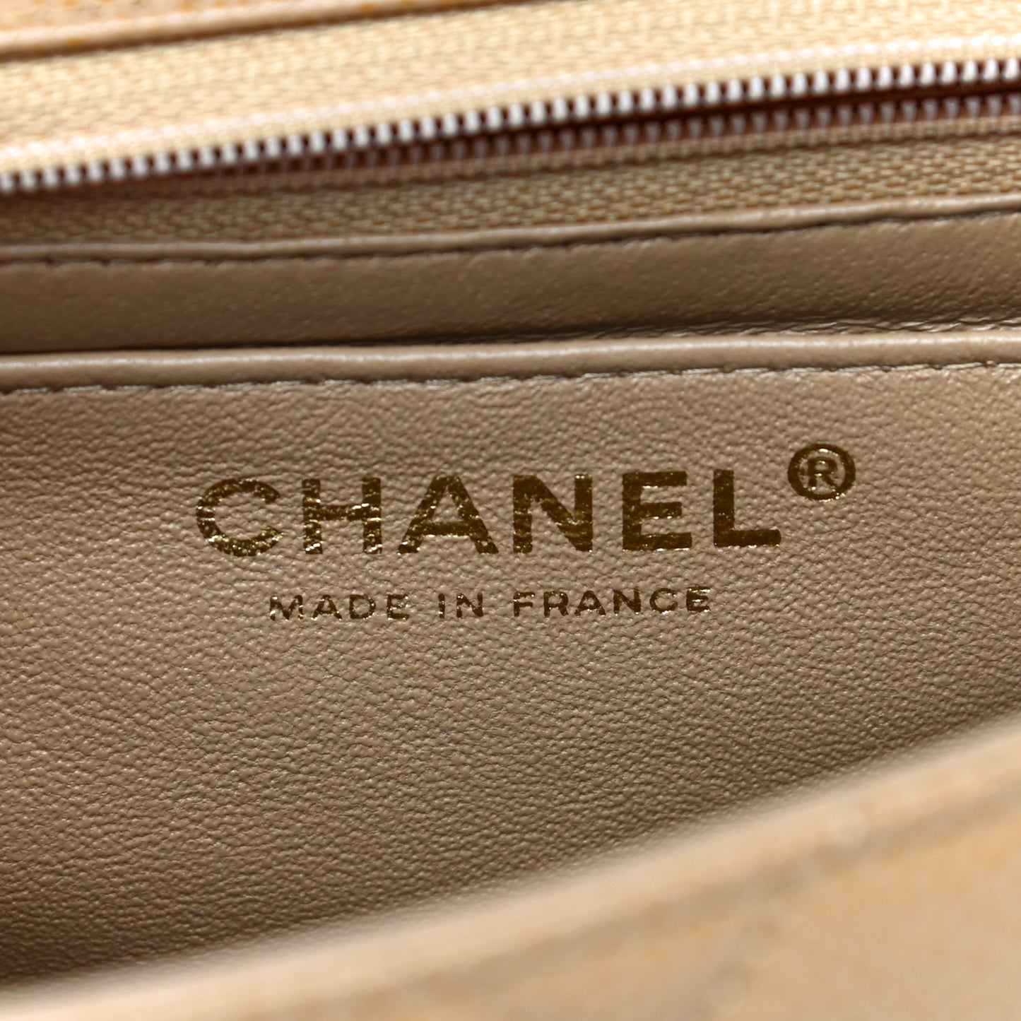 Caviar Quilted Mini Square Flap Beige